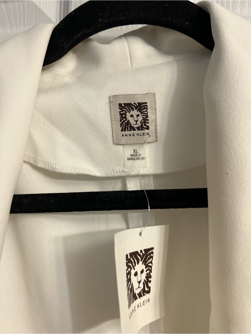 Anne Klein White Open-Front Women's Blazer Jacket - Picture 2 of 6